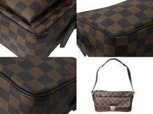 画像をギャラリービューアに読み込む, 極美品 LOUIS VUITTON ルイヴィトン ショルダーバッグ ラヴェッロGM ダミエ N60006 スト付き ブラウン ゴールド金具 中古 67340