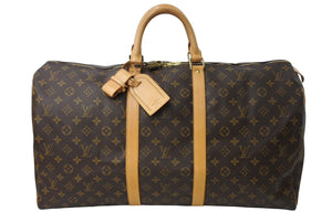 LOUIS VUITTON ルイヴィトン キーポル55 M41424 ボストンバッグ モノグラムキャンバス ブラウン 美品 中古 67348