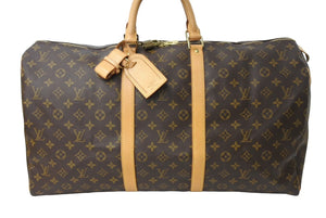 LOUIS VUITTON ルイヴィトン キーポル55 M41424 ボストンバッグ モノグラムキャンバス ブラウン 美品 中古 67348