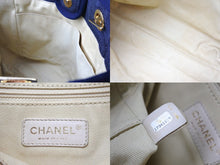 画像をギャラリービューアに読み込む, CHANEL シャネル ドーヴィルPM スモール トートバッグ A66939 チェーンショルダー 17番台 デニム ゴールド金具 ネイビー 美品 中古 67355