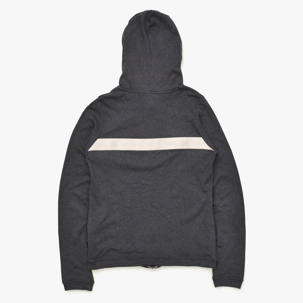極美品 CHANEL シャネル スポーツ パーカー P19776V11587 ココマーク コットン × カシミヤ グレー サイズ38 中古 4a006736