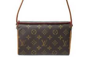 極美品 LOUIS VUITTON ルイヴィトン ハンドバッグ レシタル モノグラムキャンバス M51900 ゴールド金具 ブラウン 中古 67361