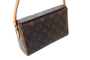 極美品 LOUIS VUITTON ルイヴィトン ハンドバッグ レシタル モノグラムキャンバス M51900 ゴールド金具 ブラウン 中古 67361