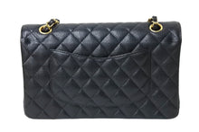 画像をギャラリービューアに読み込む, 極美品 CHANEL シャネル Wフラップ 25 ショルダーバッグ キャビアスキン 24番台 マトラッセ ゴールド金具 ブラック 中古 67362