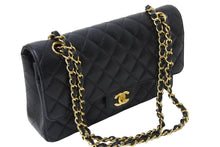画像をギャラリービューアに読み込む, 極美品 CHANEL シャネル Wフラップ 25 ショルダーバッグ キャビアスキン 24番台 マトラッセ ゴールド金具 ブラック 中古 67362