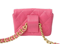 画像をギャラリービューアに読み込む, 極美品 CHANEL シャネル ココマーク マトラッセ ウエストポーチ ウエストバッグ キャビアスキン 32番台 ピンク 中古 67365