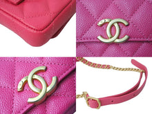 画像をギャラリービューアに読み込む, 極美品 CHANEL シャネル ココマーク マトラッセ ウエストポーチ ウエストバッグ キャビアスキン 32番台 ピンク 中古 67365