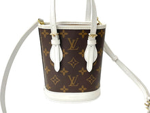 画像をギャラリービューアに読み込む, LOUIS VUITTON ルイヴィトン ナノバケット ショルダーバッグ モノグラム LVマッチ M81489 ブラウン ホワイト 美品 中古 67372