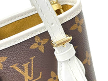 画像をギャラリービューアに読み込む, LOUIS VUITTON ルイヴィトン ナノバケット ショルダーバッグ モノグラム LVマッチ M81489 ブラウン ホワイト 美品 中古 67372