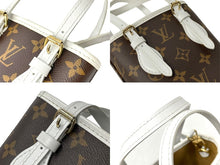 画像をギャラリービューアに読み込む, LOUIS VUITTON ルイヴィトン ナノバケット ショルダーバッグ モノグラム LVマッチ M81489 ブラウン ホワイト 美品 中古 67372