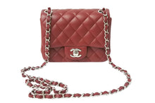 画像をギャラリービューアに読み込む, 極美品 CHANEL シャネル ミニマトラッセ チェーンショルダーバッグ ダークレッド ココマーク 28番台 レザー シルバー金具 中古 67379