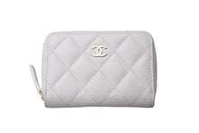 画像をギャラリービューアに読み込む, CHANEL シャネル ジップコインケース 小銭入れ AP0216 キャビアスキン ゴールド金具 ホワイト 美品 中古 67383