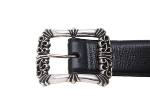 ChromeHearts クロムハーツ フィリグリーOTJ1.5 ベルト レザー シルバー925 ブラック サイズ36 美品 中古 67386