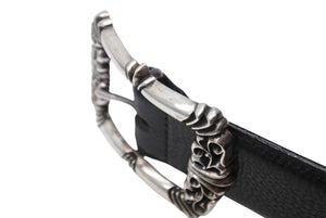 ChromeHearts クロムハーツ フィリグリーOTJ1.5 ベルト レザー シルバー925 ブラック サイズ36 美品 中古 67386