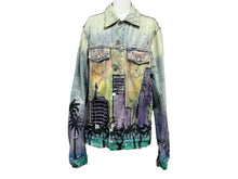 画像をギャラリービューアに読み込む, AMIRI アミリ HOLLYWOOD LOGO ハリウッド ロゴ デニムジャケット Gジャン コットン ブルー マルチカラー サイズM 美品 中古 67392