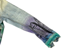 画像をギャラリービューアに読み込む, AMIRI アミリ HOLLYWOOD LOGO ハリウッド ロゴ デニムジャケット Gジャン コットン ブルー マルチカラー サイズM 美品 中古 67392