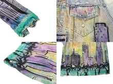 画像をギャラリービューアに読み込む, AMIRI アミリ HOLLYWOOD LOGO ハリウッド ロゴ デニムジャケット Gジャン コットン ブルー マルチカラー サイズM 美品 中古 67392