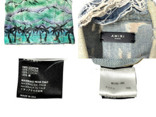 画像をギャラリービューアに読み込む, AMIRI アミリ HOLLYWOOD LOGO ハリウッド ロゴ デニムジャケット Gジャン コットン ブルー マルチカラー サイズM 美品 中古 67392
