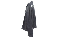 画像をギャラリービューアに読み込む, BALENCIAGA バレンシアガ デニムジャケット ロゴ ラインストーン 571449 TEW05 イタリア製 コットン ブラック サイズ34 美品 中古 67393