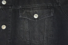 画像をギャラリービューアに読み込む, BALENCIAGA バレンシアガ デニムジャケット ロゴ ラインストーン 571449 TEW05 イタリア製 コットン ブラック サイズ34 美品 中古 67393