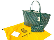 画像をギャラリービューアに読み込む, 新品未使用 GOYARD ゴヤール サンルイPM トートバッグ STLOUIPMLTY09CL09P PVC レザー ヘリンボーン グリーン 中古 67396