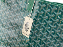 画像をギャラリービューアに読み込む, 新品未使用 GOYARD ゴヤール サンルイPM トートバッグ STLOUIPMLTY09CL09P PVC レザー ヘリンボーン グリーン 中古 67396