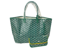 画像をギャラリービューアに読み込む, 新品未使用 GOYARD ゴヤール サンルイPM トートバッグ STLOUIPMLTY09CL09P PVC レザー ヘリンボーン グリーン 中古 67397