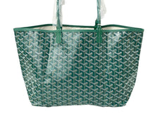 画像をギャラリービューアに読み込む, 新品未使用 GOYARD ゴヤール サンルイPM トートバッグ STLOUIPMLTY09CL09P PVC レザー ヘリンボーン グリーン 中古 67397