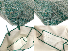 画像をギャラリービューアに読み込む, 新品未使用 GOYARD ゴヤール サンルイPM トートバッグ STLOUIPMLTY09CL09P PVC レザー ヘリンボーン グリーン 中古 67397