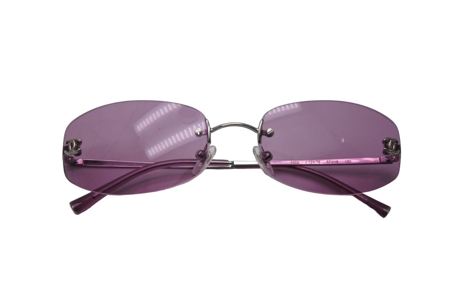 CHANEL シャネル サングラス 4002 c.124/76 パープル系レンズ シルバー
