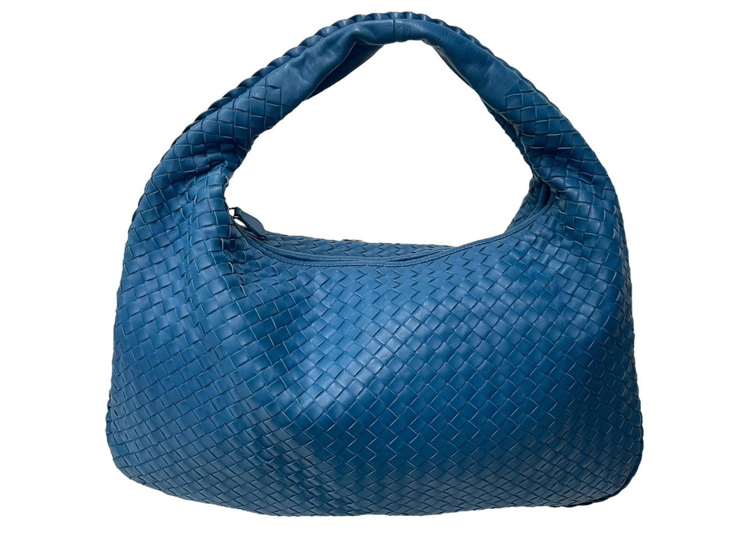 BOTTEGAVENETA ボッテガヴェネタ イントレチャート ホーボー ワンショルダーバッグ ハンドバッグ ブルー 良品 中古 67411