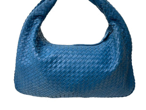 BOTTEGAVENETA ボッテガヴェネタ イントレチャート ホーボー ワンショルダーバッグ ハンドバッグ ブルー 良品 中古 67411