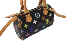 画像をギャラリービューアに読み込む, 極美品 LOUIS VUITTON ルイ ヴィトン 村上隆 ミニ スピーディ ハンドバッグ モノグラム ノワール M92644 マルチカラー 中古 67413