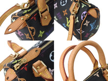 画像をギャラリービューアに読み込む, 極美品 LOUIS VUITTON ルイ ヴィトン 村上隆 ミニ スピーディ ハンドバッグ モノグラム ノワール M92644 マルチカラー 中古 67413