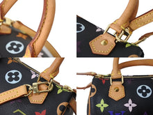 画像をギャラリービューアに読み込む, 極美品 LOUIS VUITTON ルイ ヴィトン 村上隆 ミニ スピーディ ハンドバッグ モノグラム ノワール M92644 マルチカラー 中古 67413