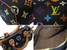 画像をギャラリービューアに読み込む, 極美品 LOUIS VUITTON ルイ ヴィトン 村上隆 ミニ スピーディ ハンドバッグ モノグラム ノワール M92644 マルチカラー 中古 67413