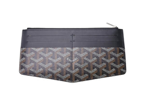 極美品 GOYARD ゴヤール インサートルイーズ カードケース INSLOUMMLTY01CL01P レザー PVC ブラック ヘリンボーン 中古 67415