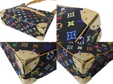 画像をギャラリービューアに読み込む, LOUIS VUITTON ルイ ヴィトン 村上隆 ブローニュ モノグラムマルチカラー ショルダーバッグ M92638 黒 ノワール 美品 中古 67416