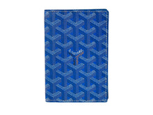 Load image into Gallery viewer, 極美品 GOYARD ゴヤール グルネル パスポートケース GRENELPMLTY10CL10X ヘリンボーン柄 ブルー PVC レザー 中古 67417