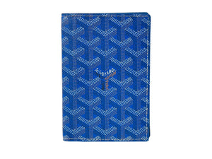 極美品 GOYARD ゴヤール グルネル パスポートケース GRENELPMLTY10CL10X ヘリンボーン柄 ブルー PVC レザー 中古 67417