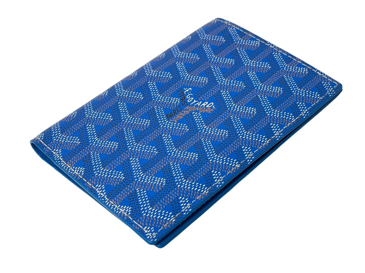 極美品 GOYARD ゴヤール グルネル パスポートケース GRENELPMLTY10CL10X ヘリンボーン柄 ブルー PVC レザー 中古  67417 – Casanova Vintage