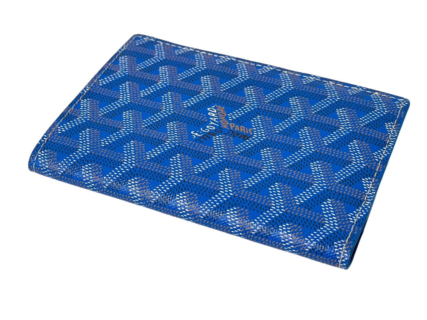 極美品 GOYARD ゴヤール グルネル パスポートケース GRENELPMLTY10CL10X ヘリンボーン柄 ブルー PVC レザー 中古  67417 – Casanova Vintage