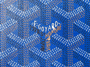 極美品 GOYARD ゴヤール グルネル パスポートケース GRENELPMLTY10CL10X ヘリンボーン柄 ブルー PVC レザー 中古 67417