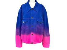 画像をギャラリービューアに読み込む, 極美品 LouisVuitton ルイヴィトン 2022SS クロップドグラディエントデニムジャケット ブルー ピンク サイズ54 中古 67422
