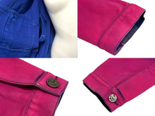画像をギャラリービューアに読み込む, 極美品 LouisVuitton ルイヴィトン 2022SS クロップドグラディエントデニムジャケット ブルー ピンク サイズ54 中古 67422