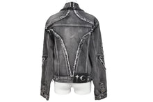 画像をギャラリービューアに読み込む, THUGCLUB サグクラブ Tribal Denim Jacket トライバルデニムジャケット コットン グレー シルバー金具 サイズ1 美品 中古 67425