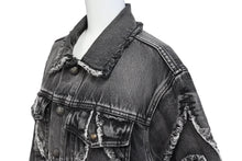 画像をギャラリービューアに読み込む, THUGCLUB サグクラブ Tribal Denim Jacket トライバルデニムジャケット コットン グレー シルバー金具 サイズ1 美品 中古 67425
