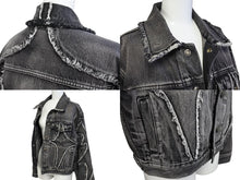 画像をギャラリービューアに読み込む, THUGCLUB サグクラブ Tribal Denim Jacket トライバルデニムジャケット コットン グレー シルバー金具 サイズ1 美品 中古 67425