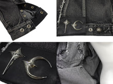 画像をギャラリービューアに読み込む, THUGCLUB サグクラブ Tribal Denim Jacket トライバルデニムジャケット コットン グレー シルバー金具 サイズ1 美品 中古 67425