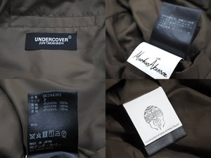 極美品 UNDERCOVER アンダーカバー MARKUS AKESSON マーカスアッケーソン コラボ 中綿 コート カーキ ナイロン 2 UC2A4303 中古 67426